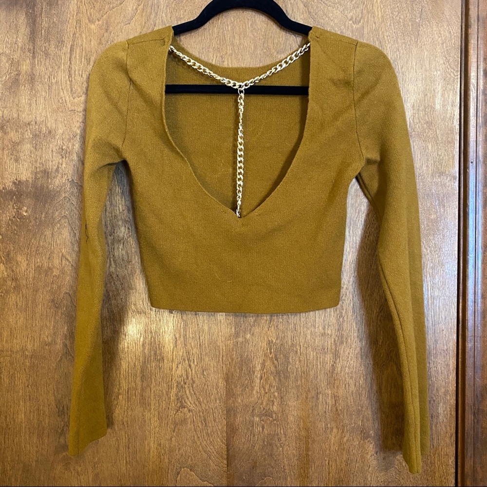 Zara crop sweater with chain detail